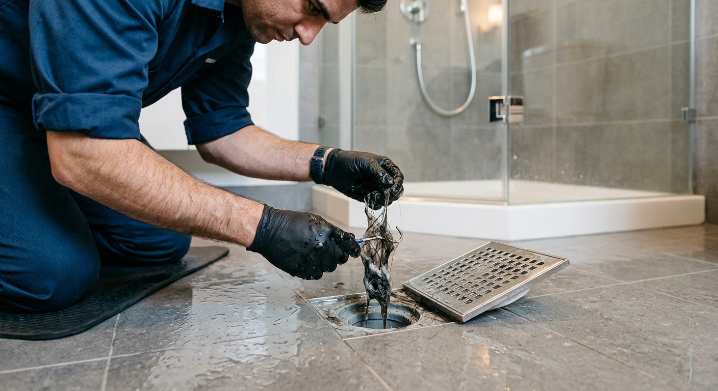 Débouchage de douche bouchée par un plombier à Malakoff