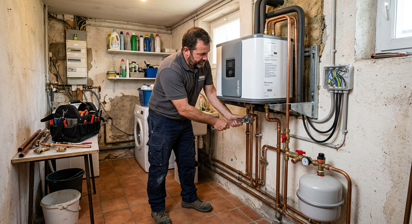 Pose de chauffe-eau thermodynamique par un plombier à Malakoff